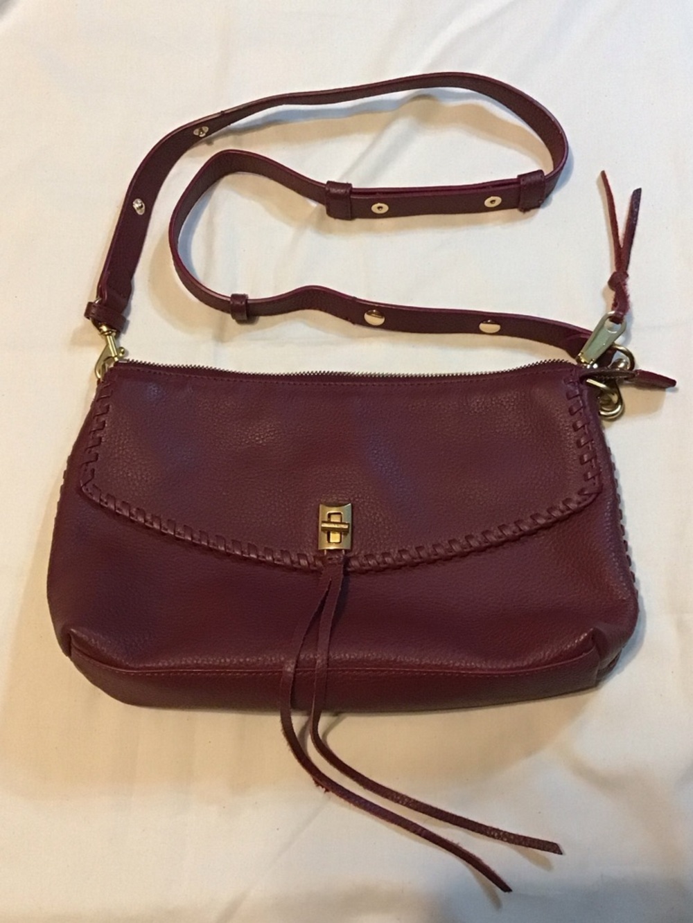 Rebecca Minkoff Darren Whipstitch Shoulder Bag in red